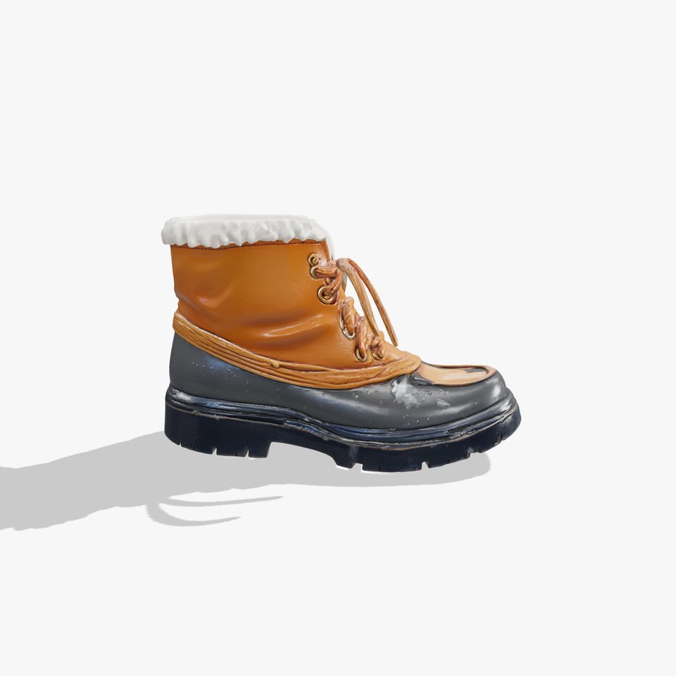Worn-Out Winter Boots with Fur Model Pack
